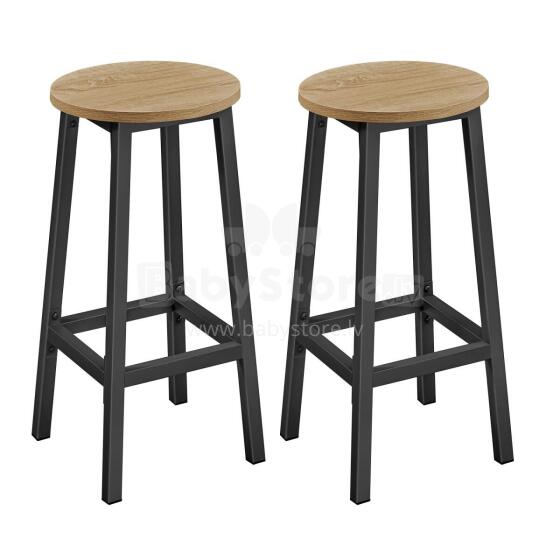 Bāra krēsls apaļš 2 gabali 65 cm augsts krēsls ar atzveltni