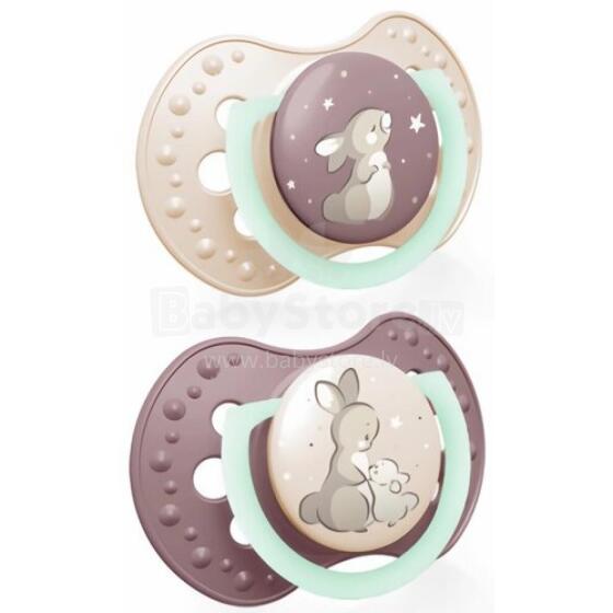 LOVI 22/913 Dynamic Silicone Pacifier 0-6m 2 pcs Night&Day girl