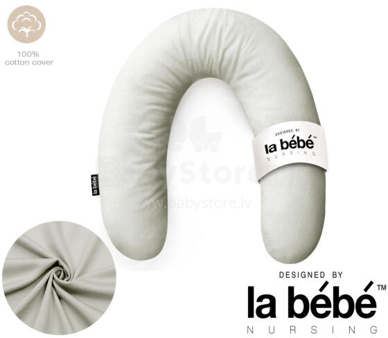 La Bebe™ Rich Maternity Pillow Art.255992 Light Grey Nursing Pillow 30x104 cm