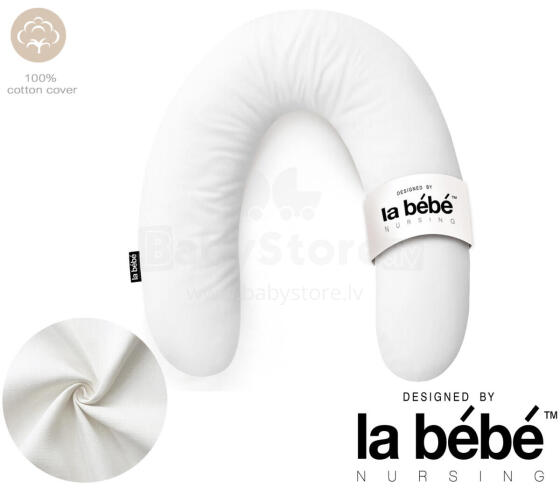 La Bebe™ Rich Maternity Pillow Art.255993 White Nursing Pillow 30x104 cm