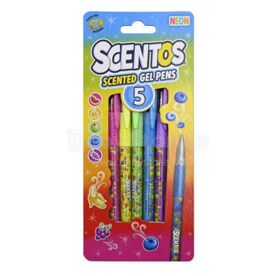 SCENTOS ST 60916 Scented Gel Pens - Neon 5 pcs