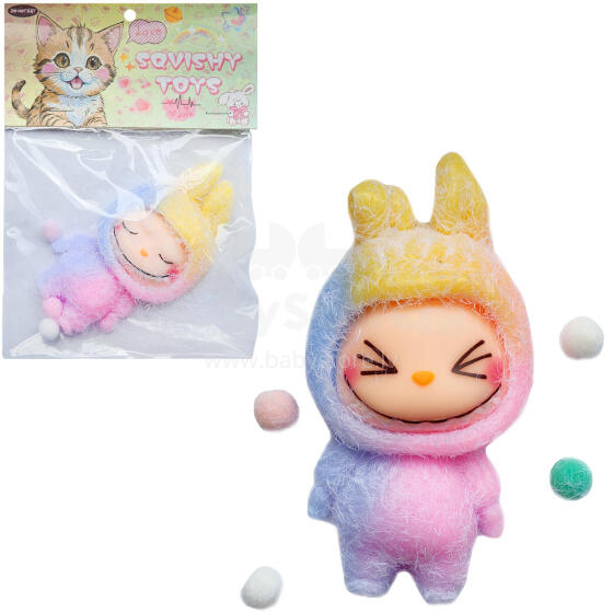 GNIOTEK SQUISHY LABUBU TĘCZOWY