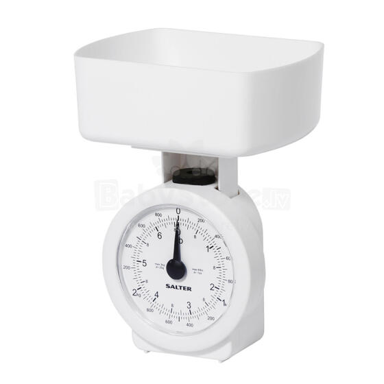 Salter 112 WHFEU12 Compact Mechanical Kitchen Scales, 3kg Capacity white