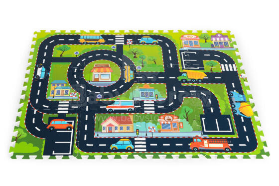 Foam mat for children puzzle city streets roads trafics