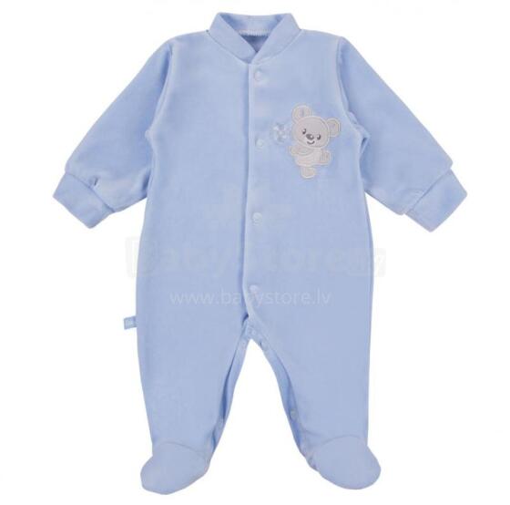 EWA 930071 NEWBORN Velour Romper Blue 56