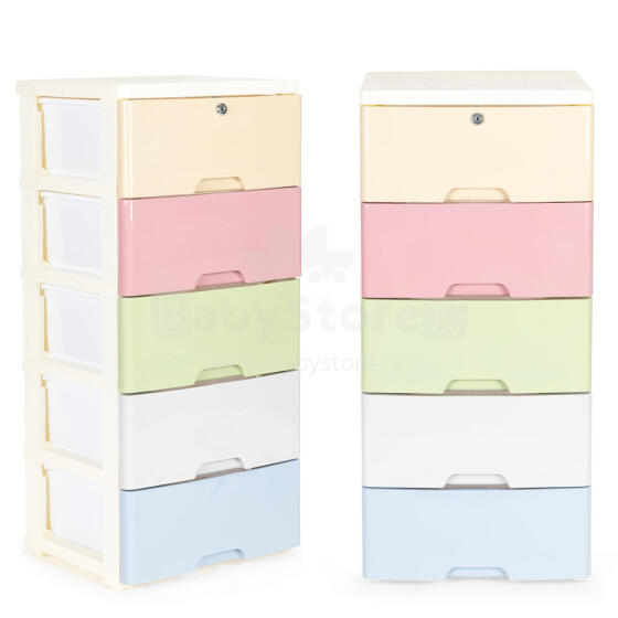 Cabinet organizer with 5 pull-out drawers legs with castors