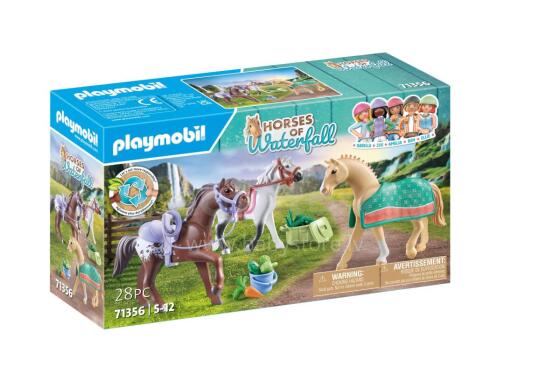 PLAYMOBIL WORLD OF HORSES Trīs zirgi ar segliem 71356