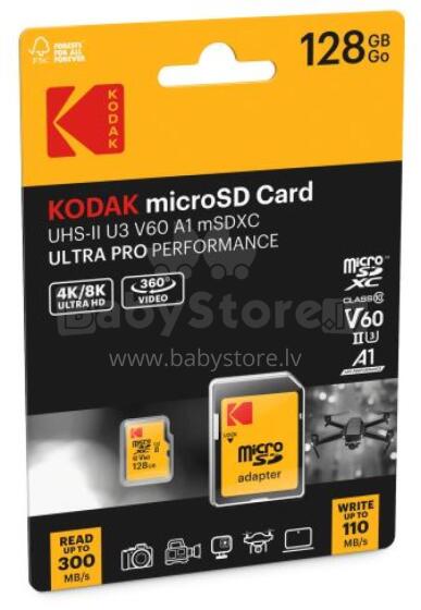 Kodak mSD 128GB UHS-II U3 A1 V60 Ultra Pro EKMSDM128GUHS2V1K