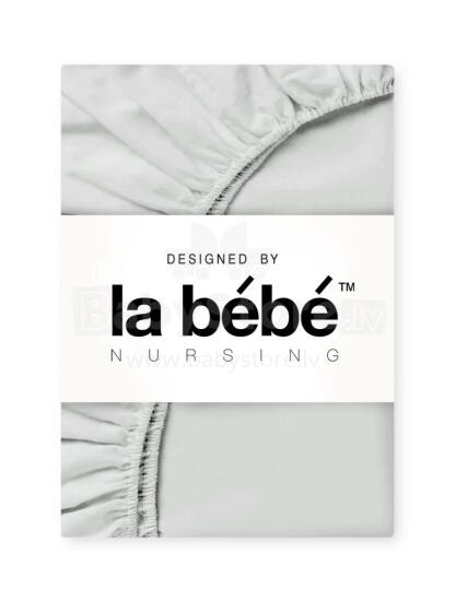 La Bebe™ Satin 89x38X5cm Art.760325 Grey fitted baby sheet