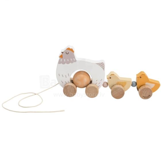 VIGA PolarB Wooden Hen with Chicks to Pull