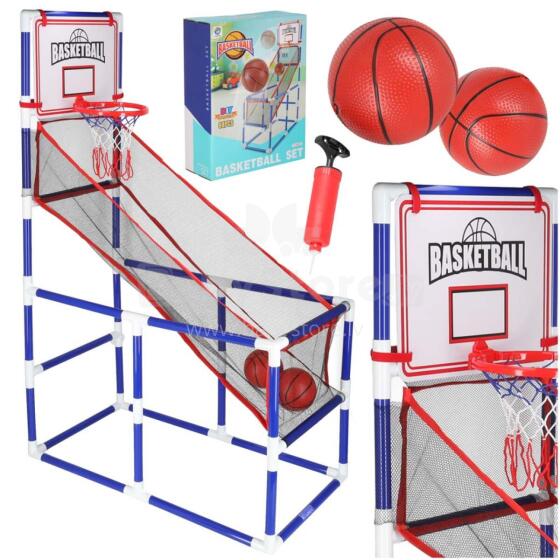 Ikonka Art.KX3002 Basketbola sporta arkādes spēle portatīvais basketbols 2 bumbas sūknis
