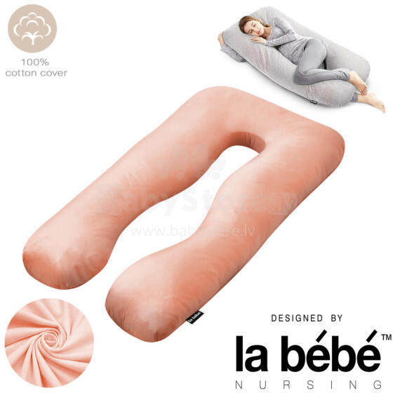 La Bebe™ Cushy Maternity Pillow Art.91914 Peach 155x80cm