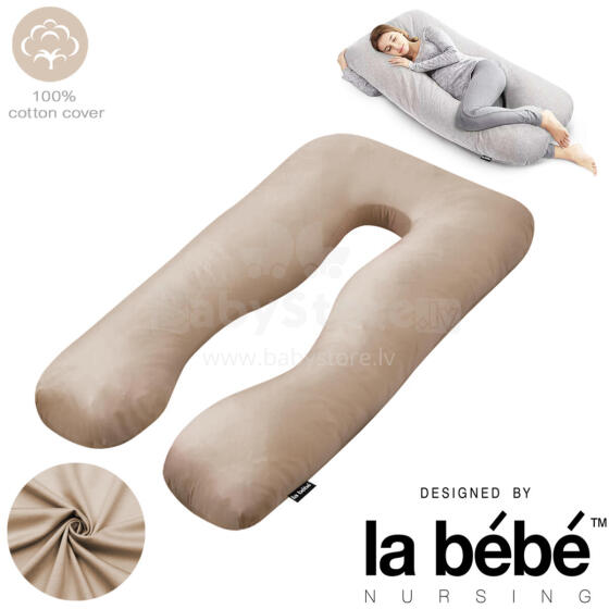 La Bebe™ Cushy Maternity Pillow Art.91911 Beige caramel 155x80cm