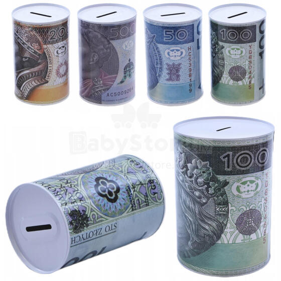 SKARBONKA METALOWA BANKNOT ZŁOTY