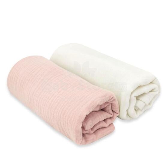 KIECZMERSKI Muslin Diapers 80x80 +/- 3 cm COTTON 100% Cream/Powder Pink 2-Pack