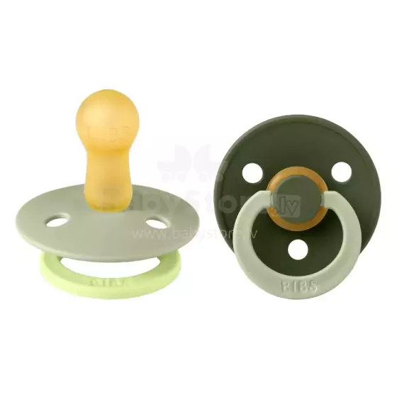 Bibs Studio Colour Round Art.257317 Hunter Green Pacifier, 100% natural  6-18  (2pcs)