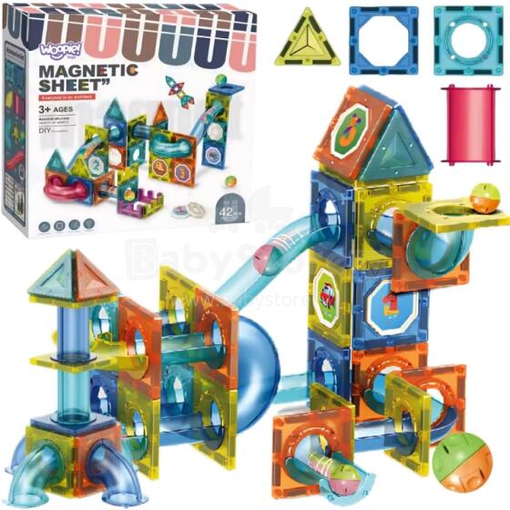 WOOPIE Magnetic Construction Blocks 3D Educational Set Marble Run 42 pcs