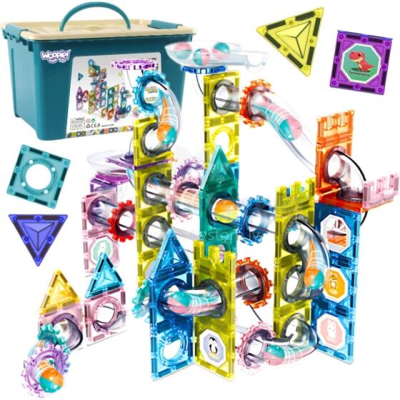 WOOPIE Magnetic Construction Blocks 3D Educational Set Marble Run 126 pcs