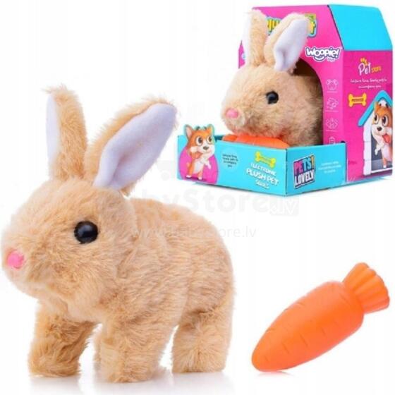 WOOPIE Interactive Bunny Plush Toy with Carrot Beige