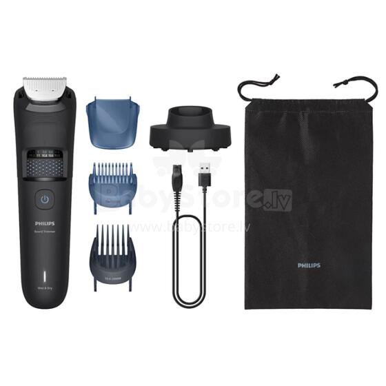 PHILIPS Series 5000 Bārdas trimmeris, lādējams, melns ar zilu