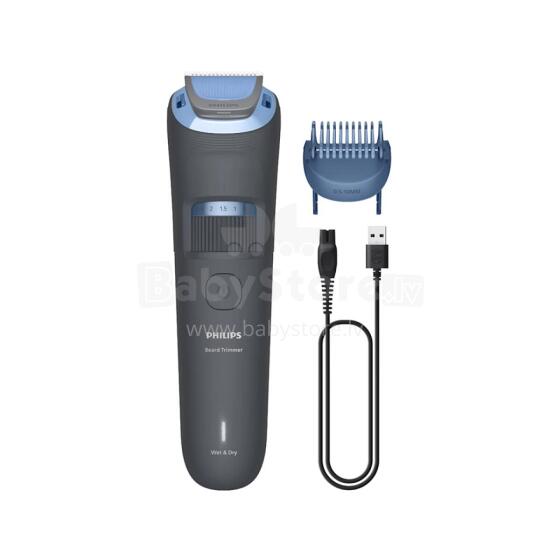 PHILIPS series 3000 bārdas trimmeris, pelēks ar zilu
