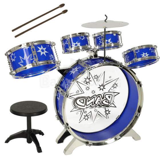 Ikonka Art.KX3440 Bērnu bungu komplekts šķīvji + krēsls