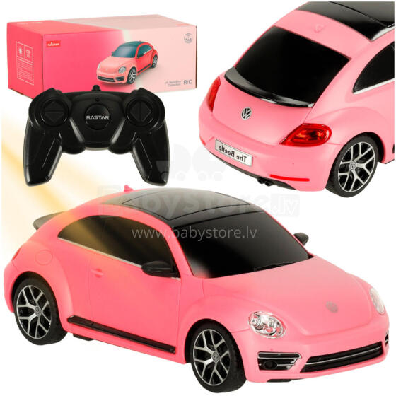 Ikonka Art.KX3527 RC auto 1:24 Volkswagen Beetle-UV rozā krāsā
