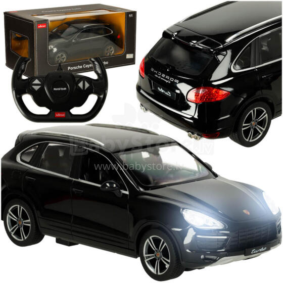 Ikonka Art.KX3531 RC auto 1:14 Porsche Cayenne Turbo melns