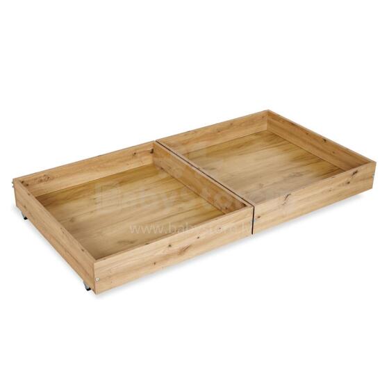 LITTLE SKY by KLUPŚ Divided Oak Storage Box 160x80 for Bedding