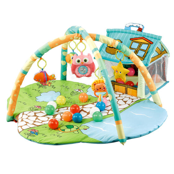 Mini Baby Playmat Happy Farm Art.257783 Green Play development mat 0+