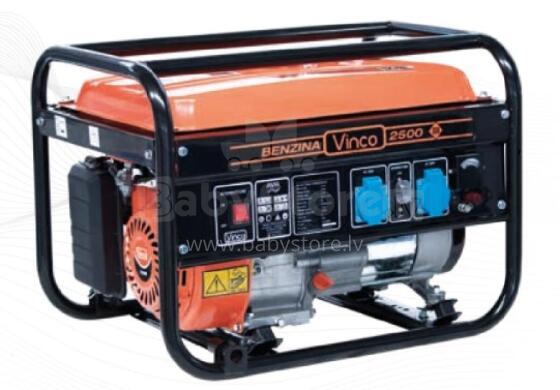 STRĀVAS ĢENERATORS AG-HA-2500 VINCO 2.2 KW / 5.5 ZS / 15 L 2X230 V 16 A / 1X12 V / AVR