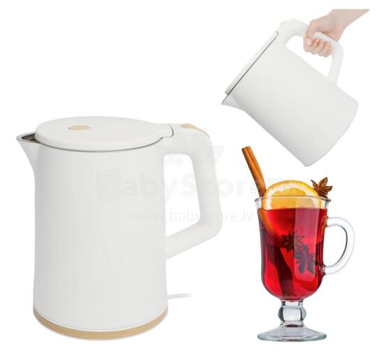 Cordless Electric Travel Kettle 1500W 1.2L Rotating Base White