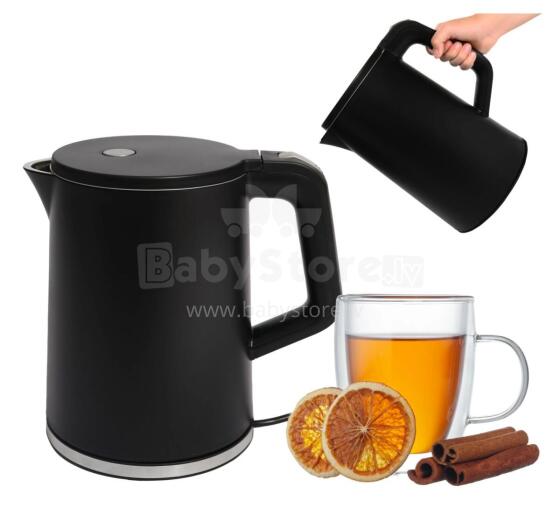 Cordless Electric Travel Kettle 1500W 1.2L Rotating Base Black