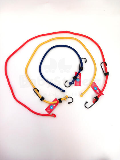 SET 3 pcs ELASTIC STRAP WITH SAFETY HOOK  BUNGEE SET 1x60cm - 1x90cm - 1x114cm 