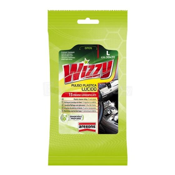 Plastic cleaner shiny WIZZY - 15 wipes