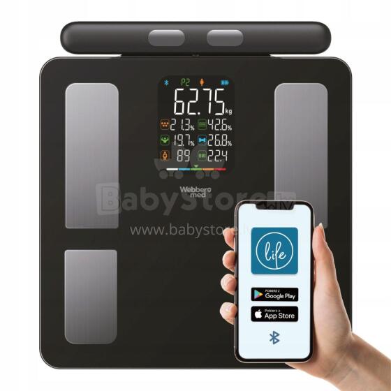 Analytical bathroom scale 15 parameters Apple Health Google Fit SCALA WEBBER