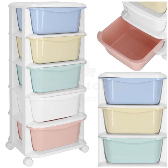 Springos HA0213 Mobile Cabinet on Wheels with 5 Drawers