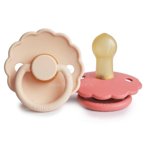 Frigg Daisy Round Latex Art.101593 Pink Cream/Poppy Pacifier (nipple) made of 100% natural rubber 0-6 months (2 pcs.)