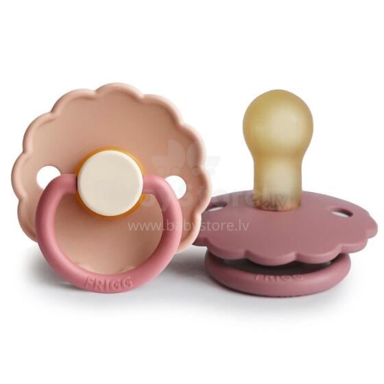 Frigg Daisy Round Latex Art.101946 Peony/Cedar Pacifier (nipple) made of 100% natural rubber 0-6 months (2 pcs.)
