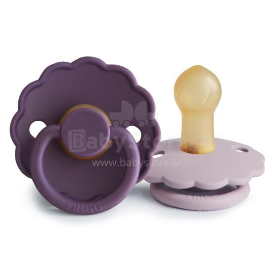 Frigg Daisy Round Latex Art.101938 Violet Dream/Soft Lilac Pacifier (nipple) made of 100% natural rubber 0-6 months (2 pcs.)