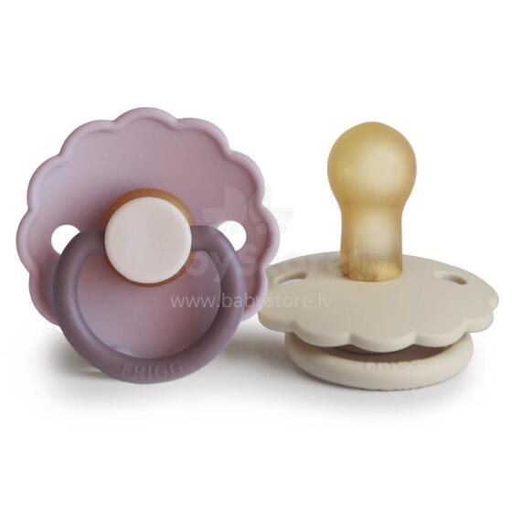 Frigg Daisy Round Latex Art.100466 Lavender Haze/Cream Pacifier (nipple) made of 100% natural rubber 0-6 months (2 pcs.)