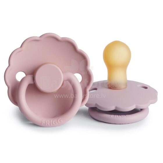 Frigg Daisy Round Latex Art.100458 Baby Pink/Soft lilac Pacifier (nipple) made of 100% natural rubber 0-6 months (2 pcs.)