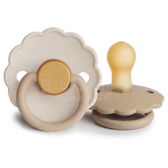 Frigg Daisy Round Latex Art.101943 Chamomile/Croissant  Pacifier (nipple) made of 100% natural rubber 6-18 months (2 pcs.)