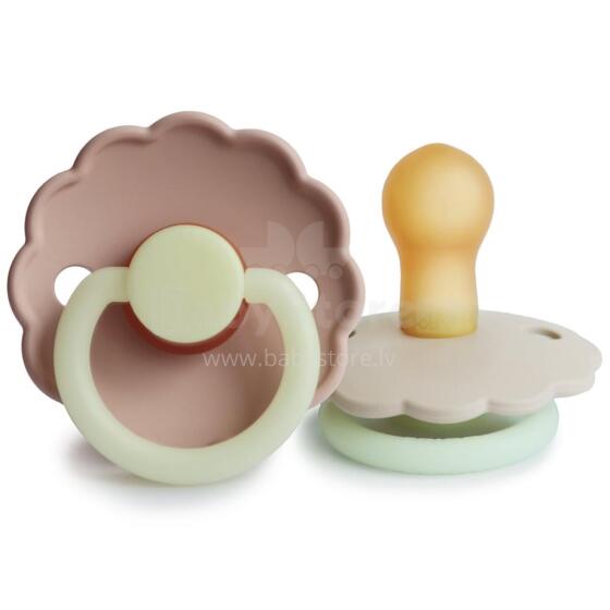 Frigg Daisy Round Latex Night Art.76222479 Blush night/Cream  Apaļš māneklītis (knupītis) no 100% naturāla kaučuka no 6-18 mēn. (2 gb.)
