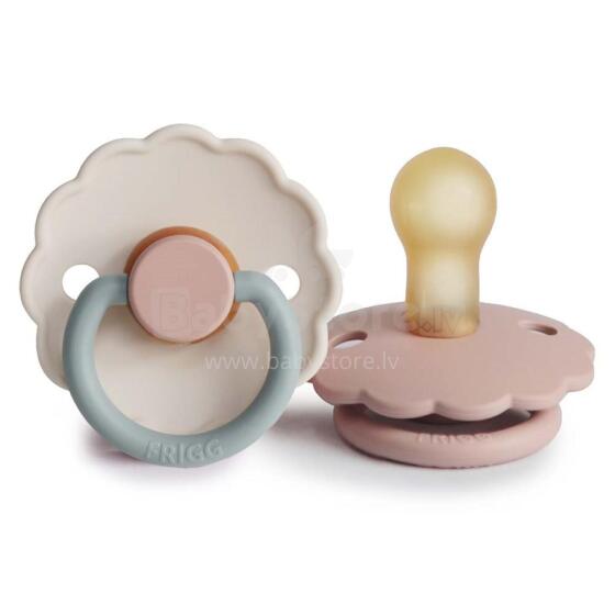 Frigg Daisy Round Latex Art.76222485 Blush/Cotton candy Pacifier (nipple) made of 100% natural rubber 6-18 months (2 pcs.)