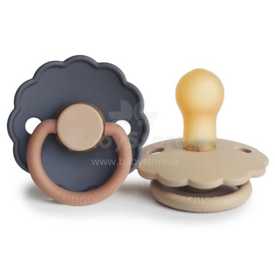 Frigg Daisy Round Latex Art.76222486 Aurora/Croissant Pacifier (nipple) made of 100% natural rubber 6-18 months (2 pcs.)