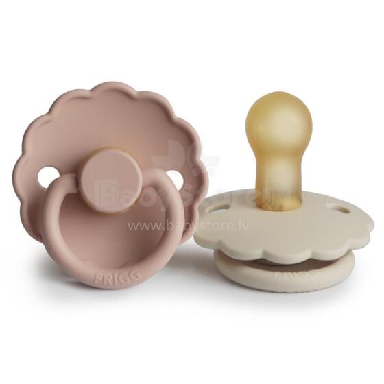 Frigg Daisy Round Latex Art.76222414 Blush/Cream Apaļš māneklītis (knupītis) no 100% naturāla kaučuka no 6-18 mēn. (2 gb.)