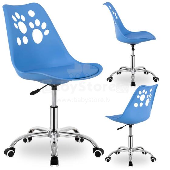 Children's desk chair, adjustable swivel chair with wheels for children's learning, Springos HF0039 blue