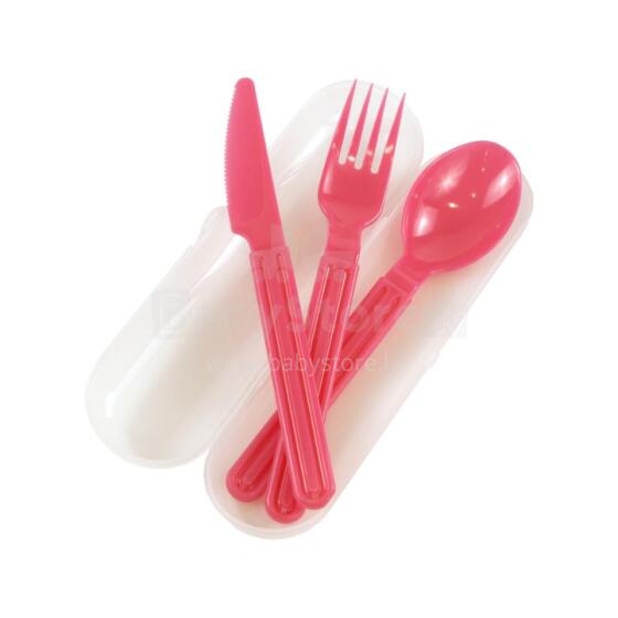 Cutlery set in a transparent box Foody assorted, transparent/blue/green/pink