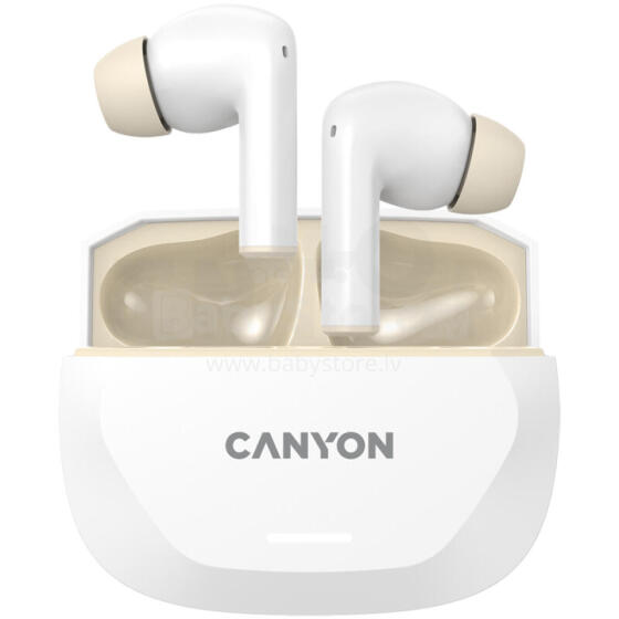 CANYON headset HEXAGON 7 TWS ANC+ENC Wireless Charge White Beige